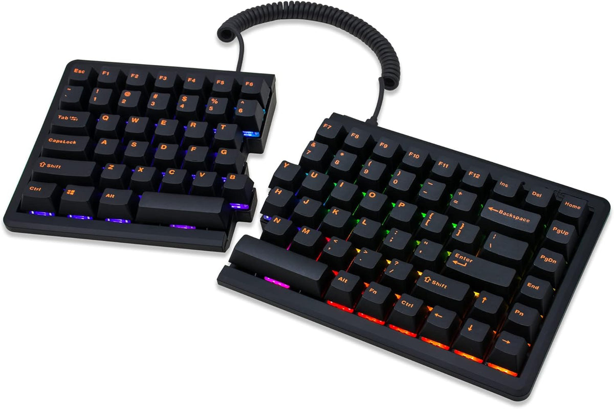 TKL Split Mechanical Keyboard with Cherry MX Brown Switch and PBT Double Shot Keycaps L351