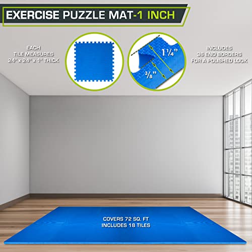 Black EVA Foam Interlocking Exercise Mat - 3/4 inch - 96 Sq Ft - 24 Tiles Y706001
