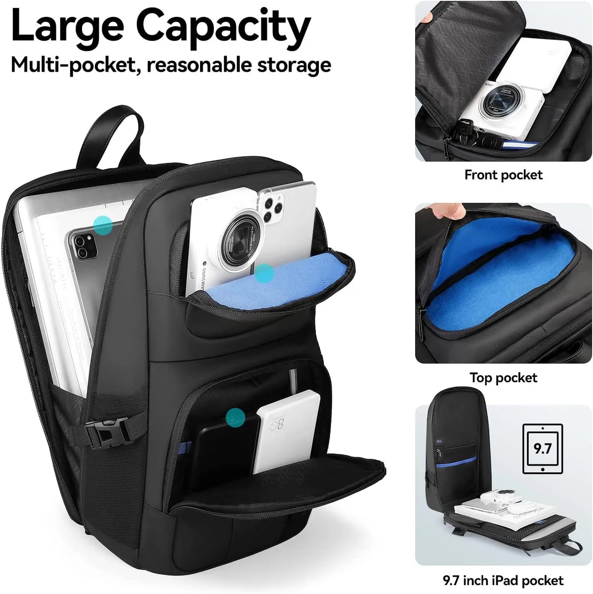 Waterproof Sling Backpack with USB Charging Port and Adjustable Strap M331642