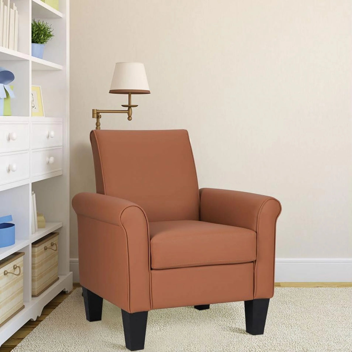 Espresso Faux Leather Accent Chair W261539