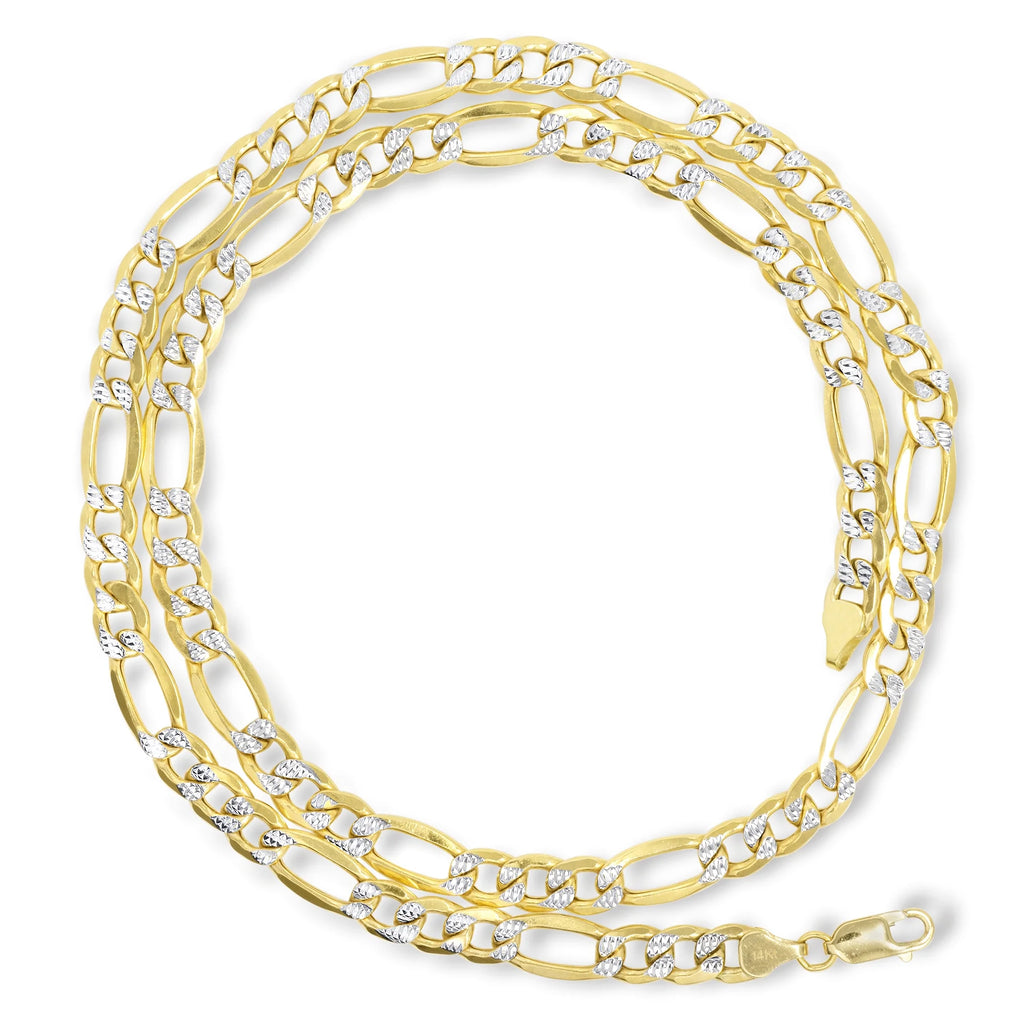 14k Yellow Gold Solid 8.5mm Figaro Chain Necklace 20" - 30" B3177