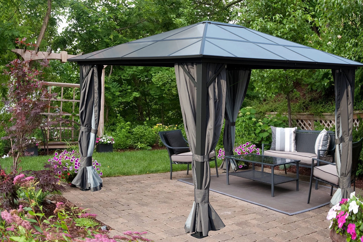 Gray Polycarbonate Aluminum Gazebo Z9039