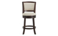 Beige/Dark Cherry Rubberwood Counter Stool F73512