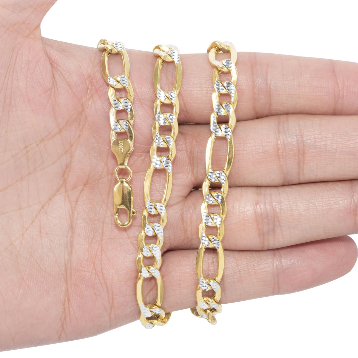 14k Yellow Gold Solid 8.5mm Figaro Chain Necklace 20" - 30" B3177