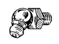 Grease Fitting 1/4-28 45 Degree 29/32 Length N7316