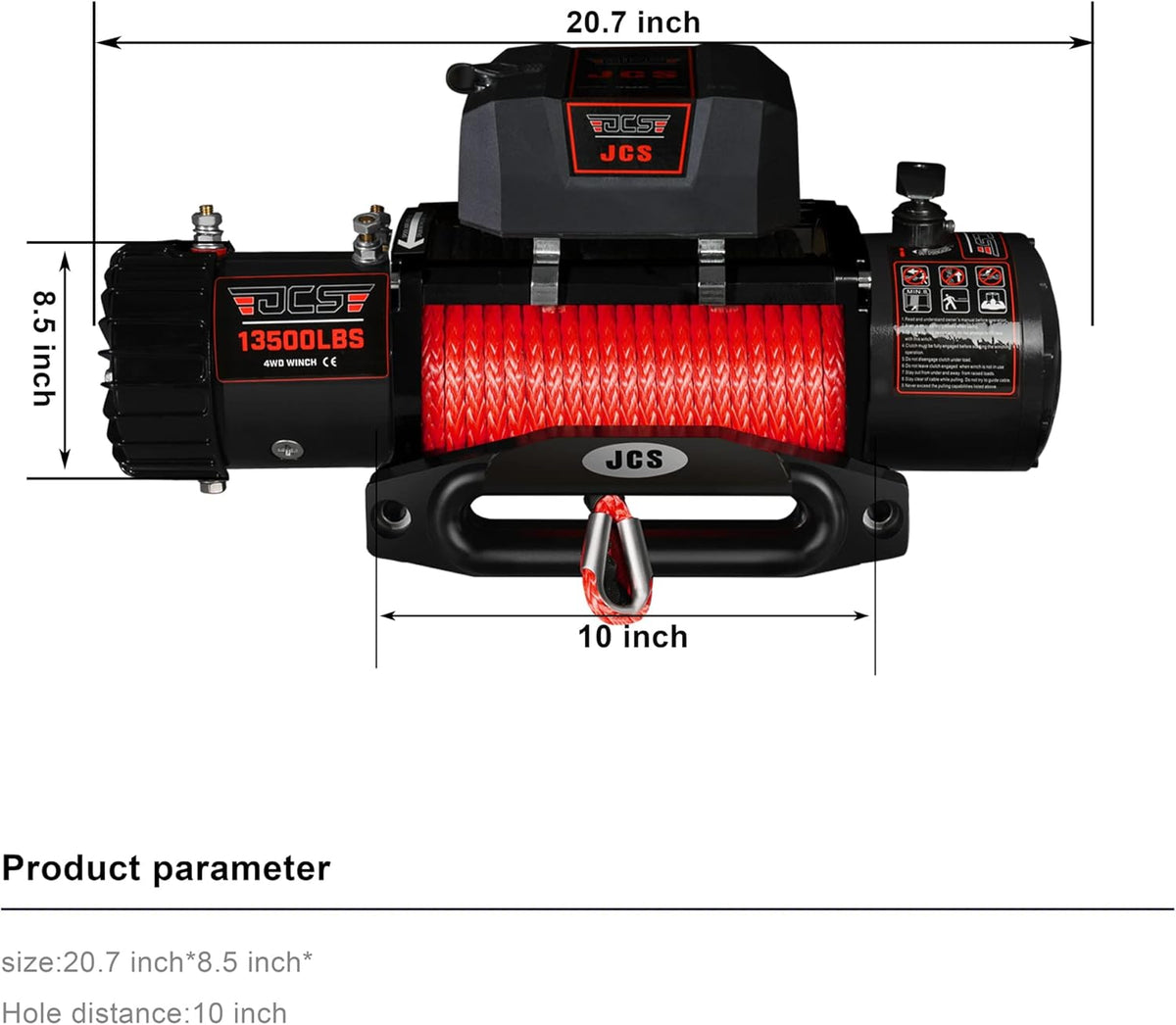 13500 lb Synthetic Electric Winch with Winch Rope L5495