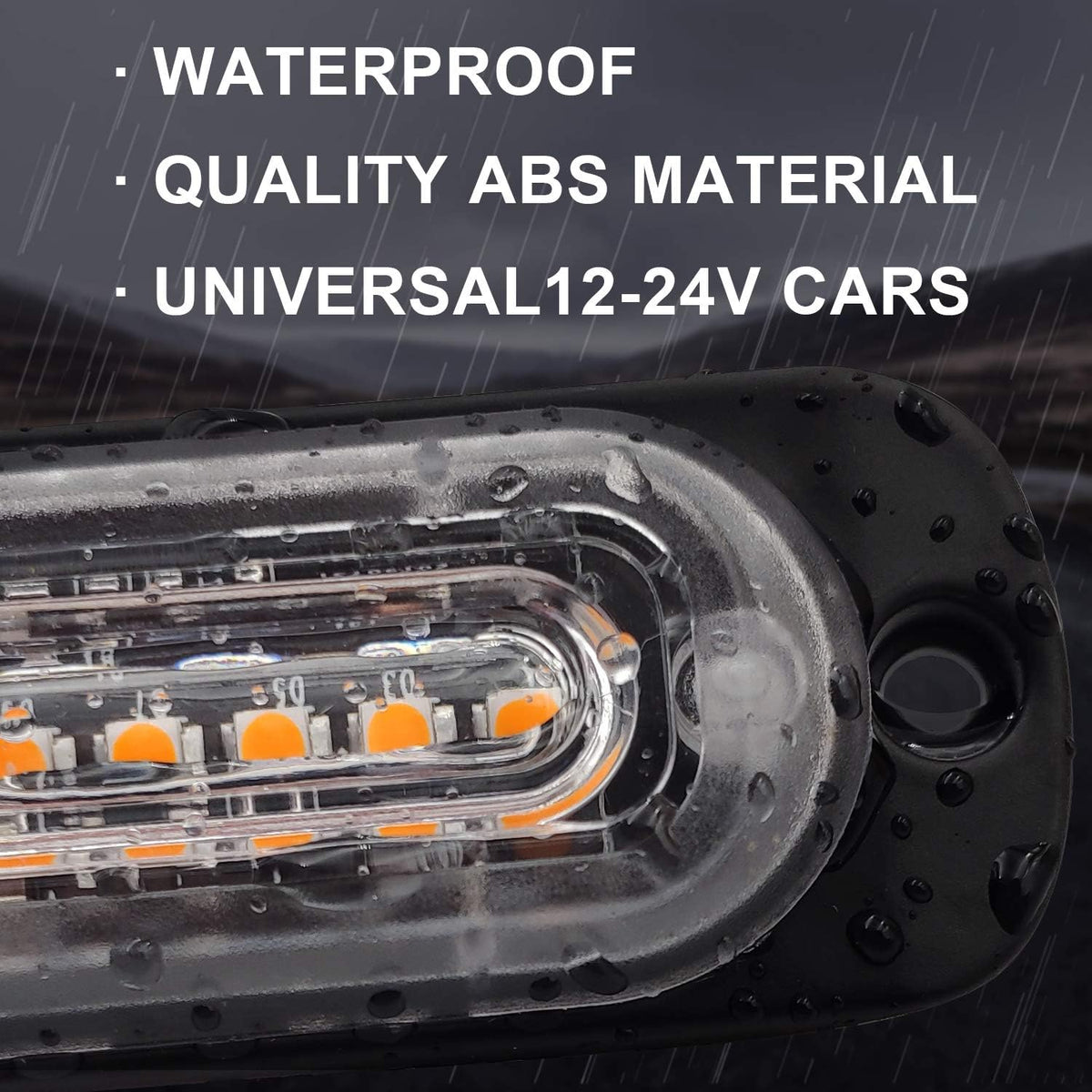 Amber/White Surface Mount Strobe Light Bar (20PCS) Pack of 2 M237