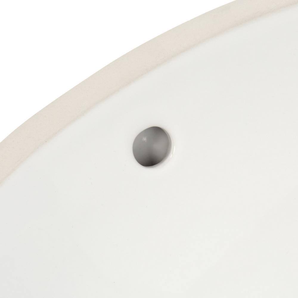 White Undermount Oval Bathroom Sink with Overflow T97886