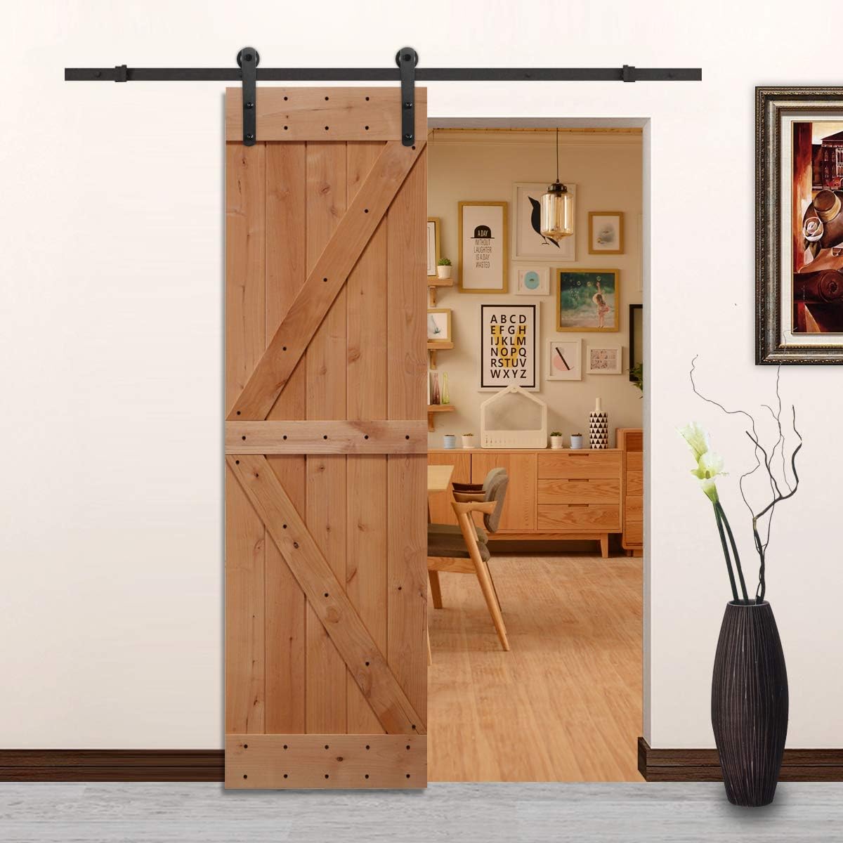 Rustic Knotty Alder Solid Wood Barn Door Slab G29973