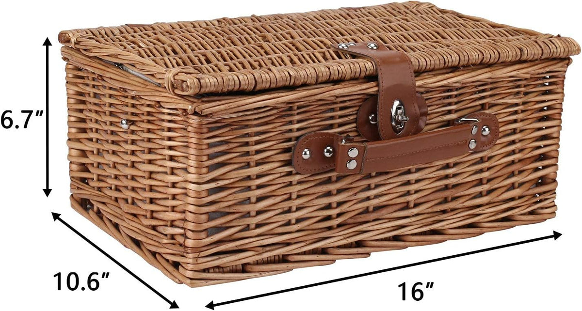 Willow Wicker Picnic Basket Set with Insulated Compartment X931537