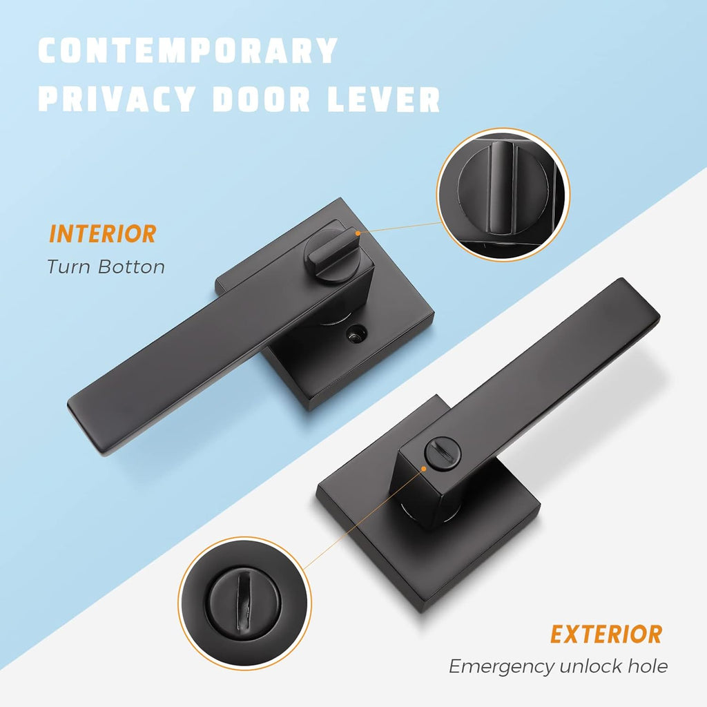 3 Pack Matte Black Interior Door Handles with Lock X760