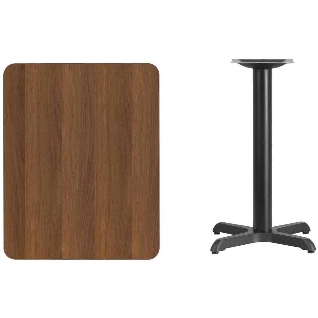 Rectangular Walnut Laminate Table Top with Table Height Base Q4306