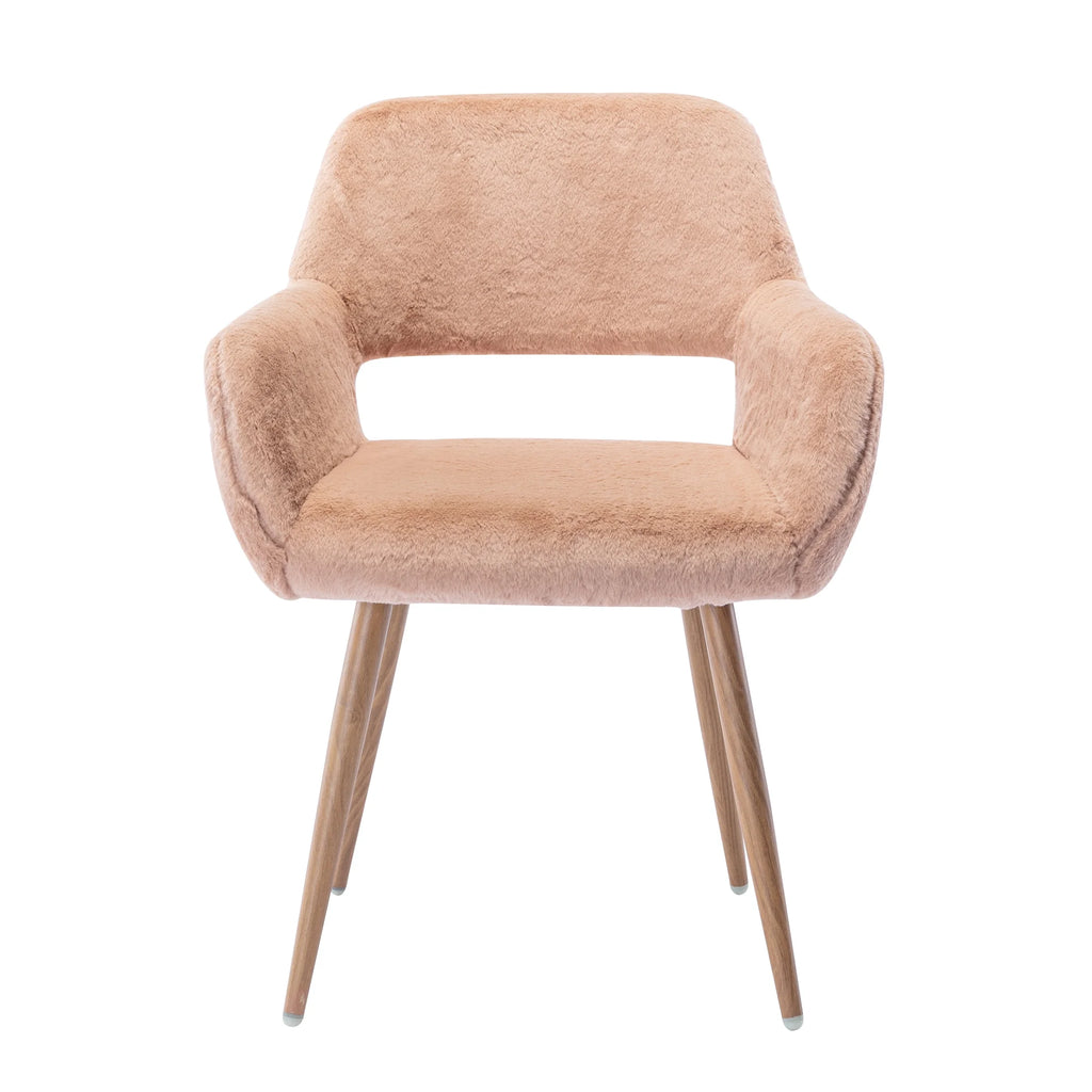 Faux Fur Dining Chairs with Solid Steel Leg Q329771