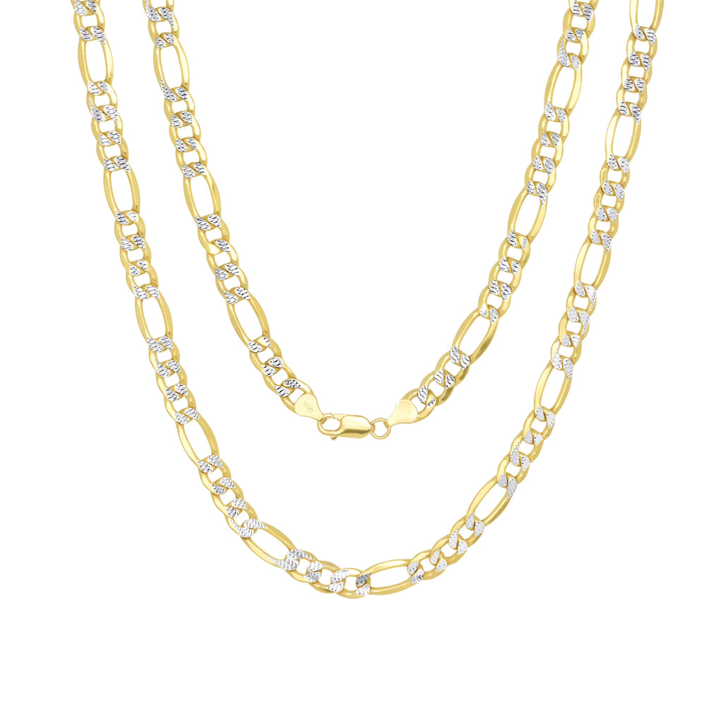 14k Yellow Gold Solid 8.5mm Figaro Chain Necklace 20" - 30" B3177