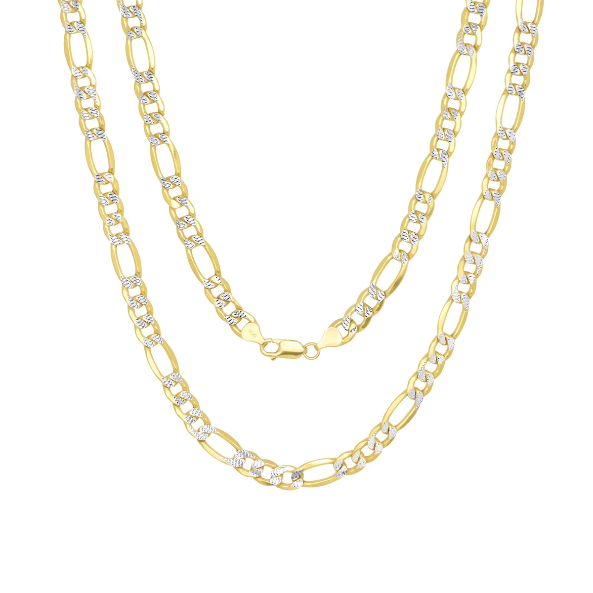 14k Yellow Gold Solid 8.5mm Figaro Chain Necklace 20" - 30" B3177