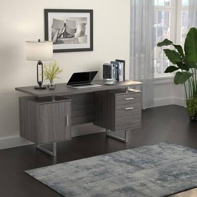 Executive Desk Weathered Gray V215057