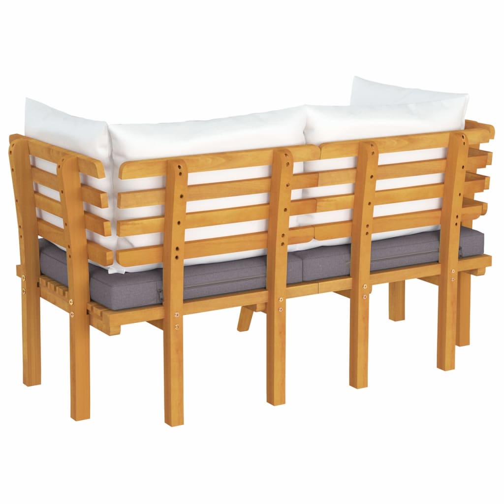 2-Seater Patio Sofa with Cushions Solid Acacia Wood Q1301