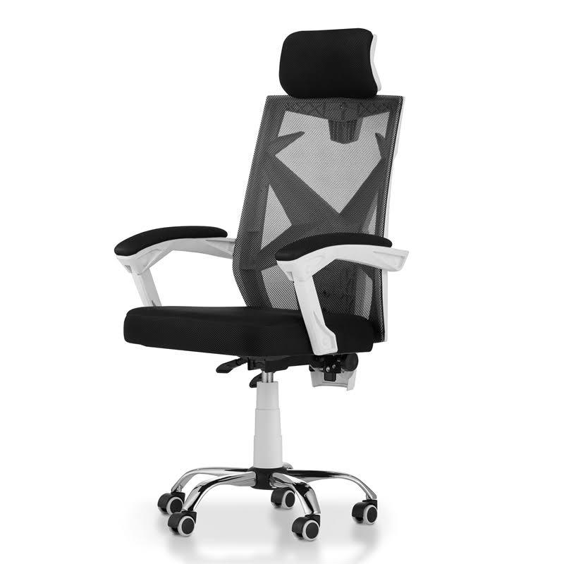 Black and White Ergonomic Metal Office Chair Y5028