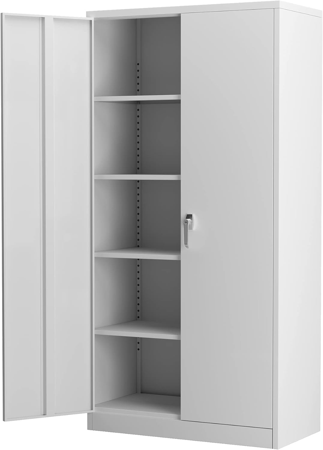 Black Metal Storage Cabinet with 4 Adjustable Shelves M51351