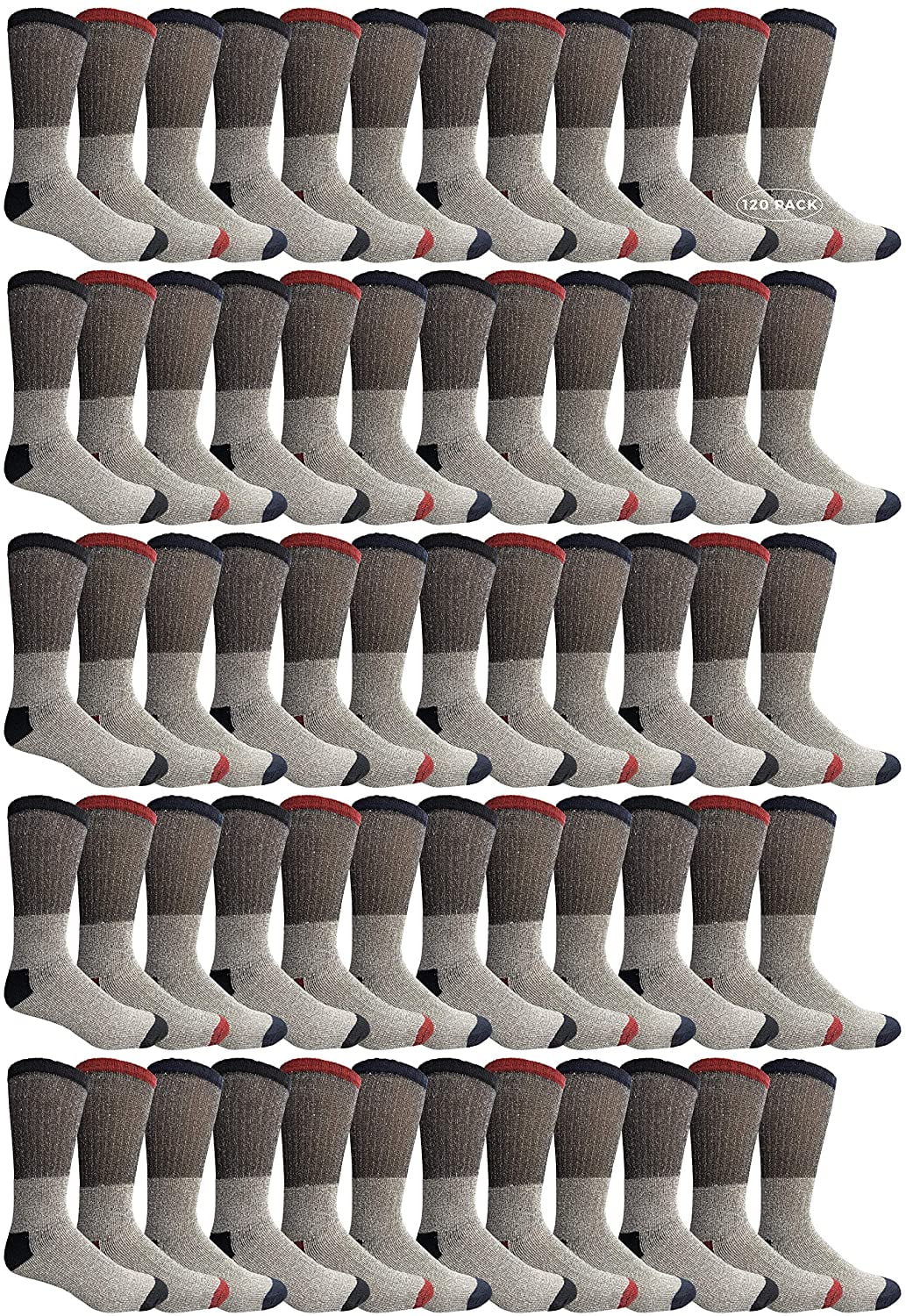 120 Pair Cotton Thermal Camping Boot Socks J8437