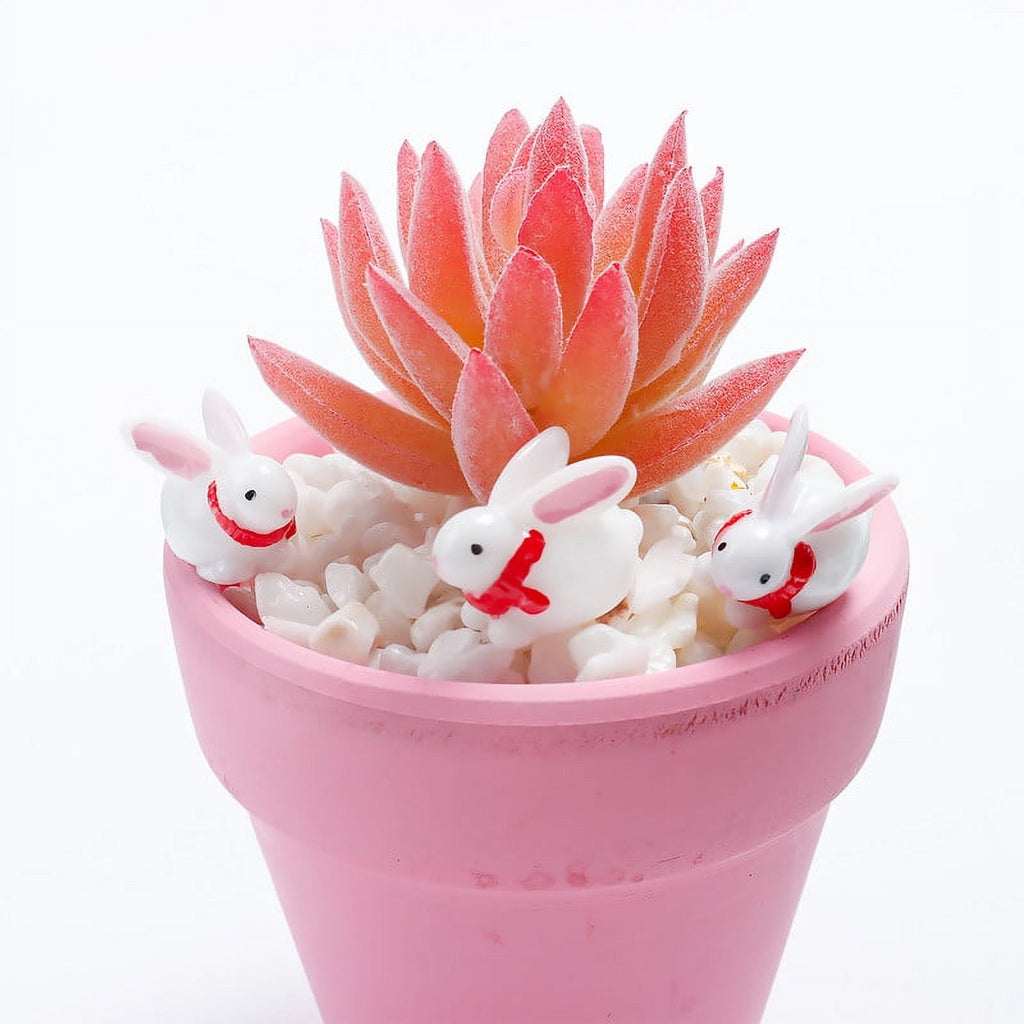 40 Pcs Resin Rabbit Figurines with Red Scarf B355