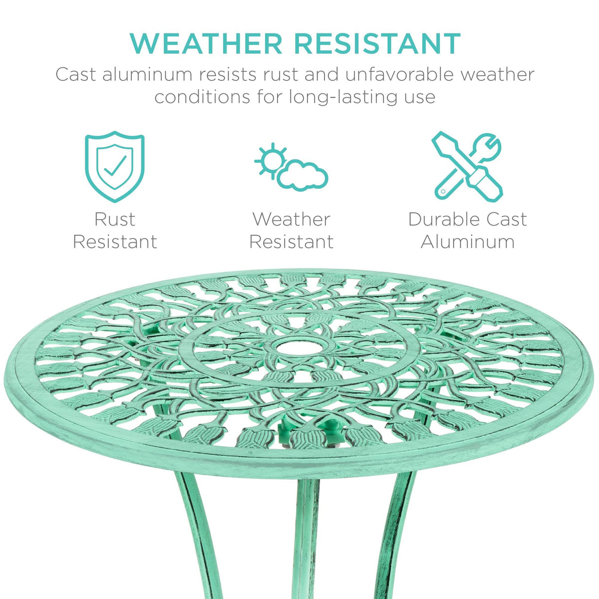 3-Piece Cast Aluminum Patio Bistro Furniture Set A75575