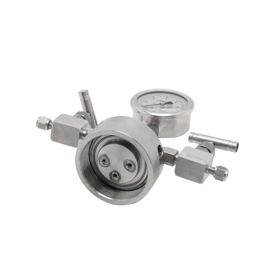 300ml Hydrothermal Synthesis Autoclave Reactor with polytetrafluoroethylene Lining Pressure Gauge B6733