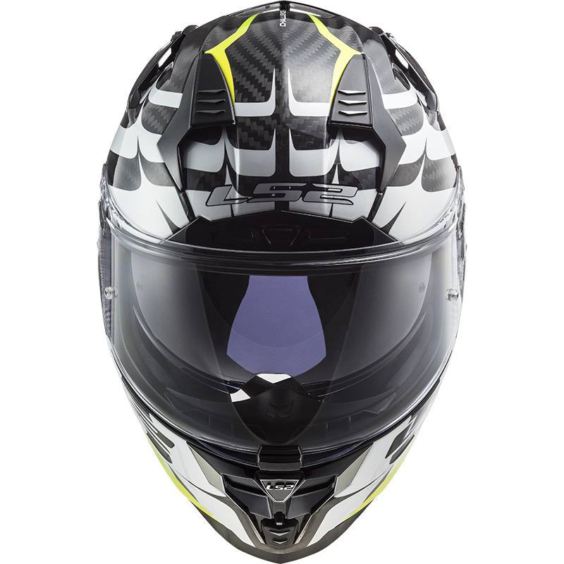 White-Yellow Carbon Helmet, Size 2XL U95841