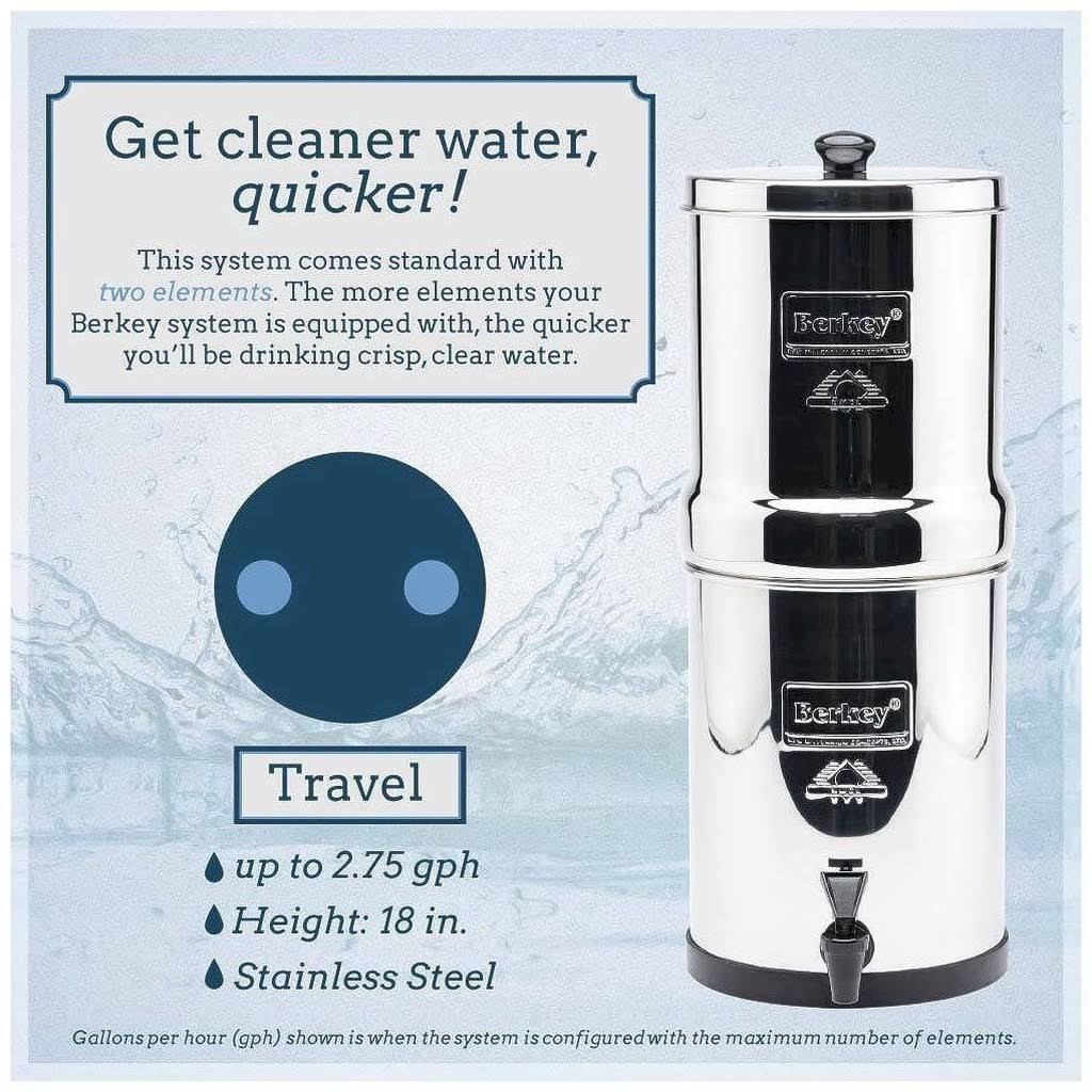 Travel Water Filter with 2 Black Filters U985