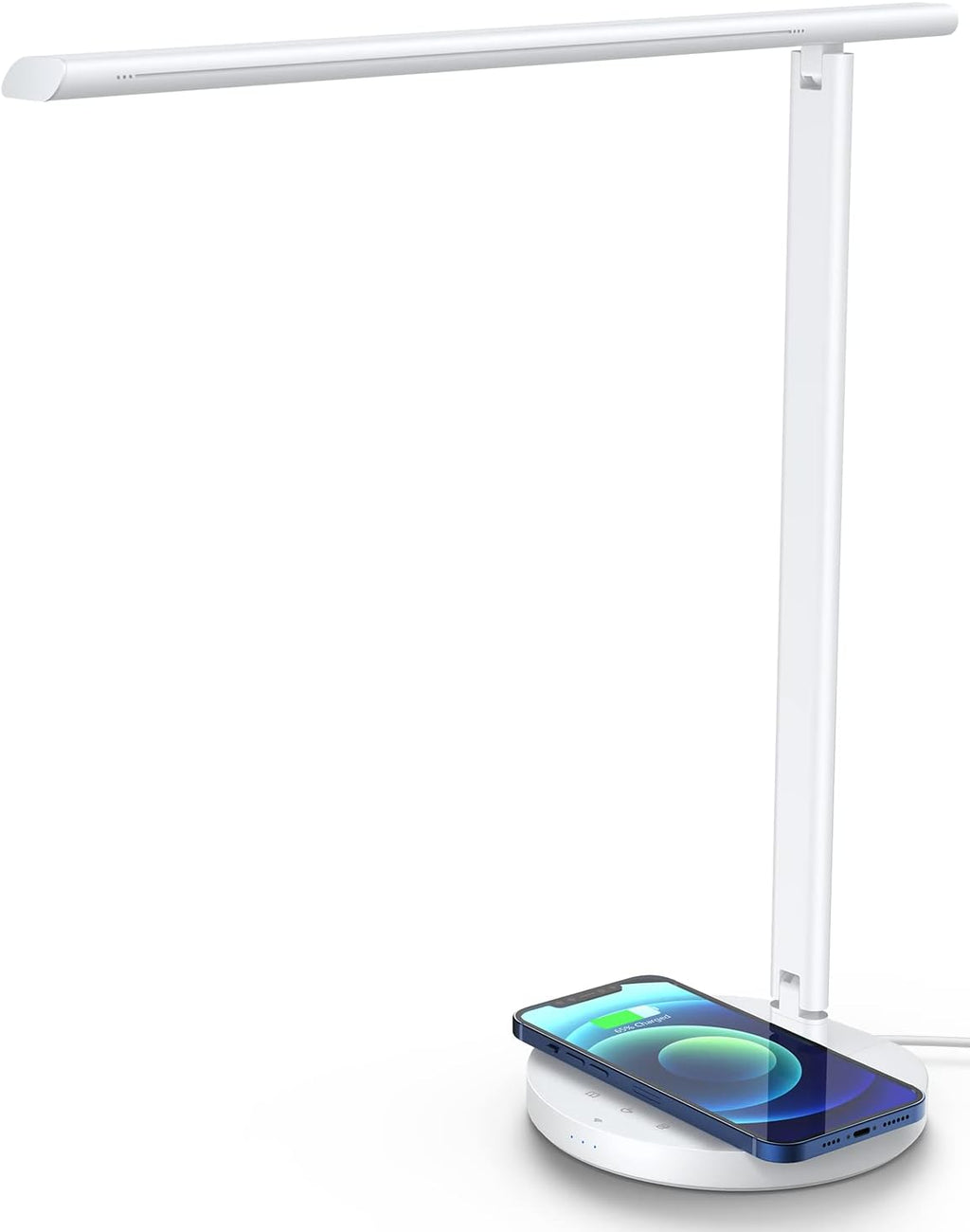 Grey LED Desk Lamp with 10W Wireless Charger, USB Port, 6 Brightness Levels F733207