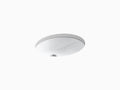 White Undermount Oval Bathroom Sink with Overflow T97886
