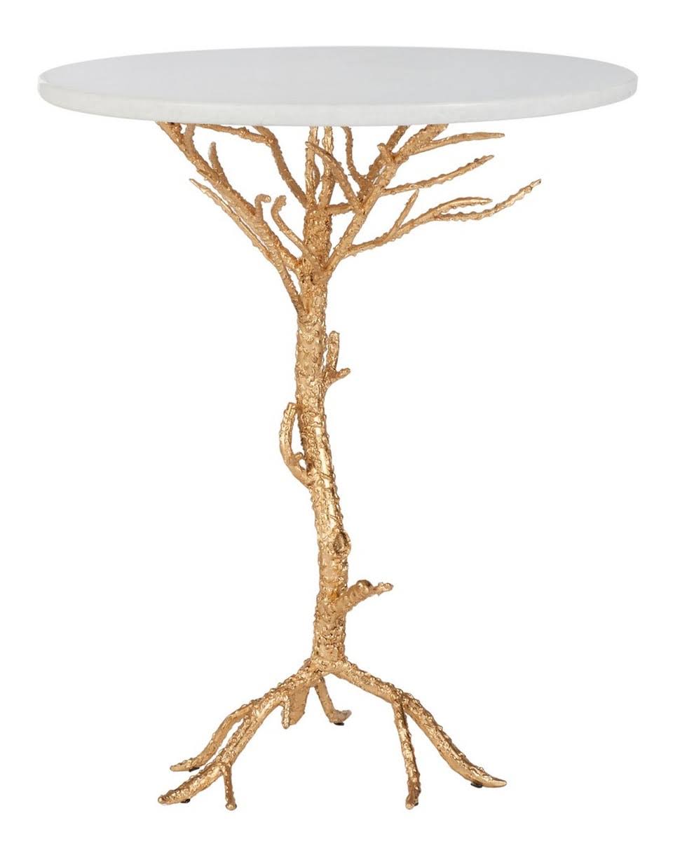 Gold White Accent Table M2148