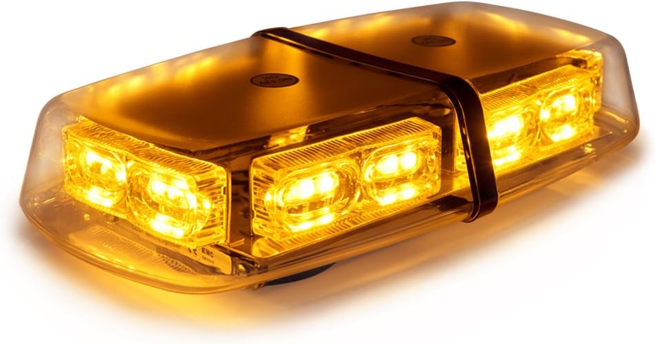 36 LED Amber/Yellow Emergency Strobe Light Bar with Magnetic Base, Pack of 2 V221112