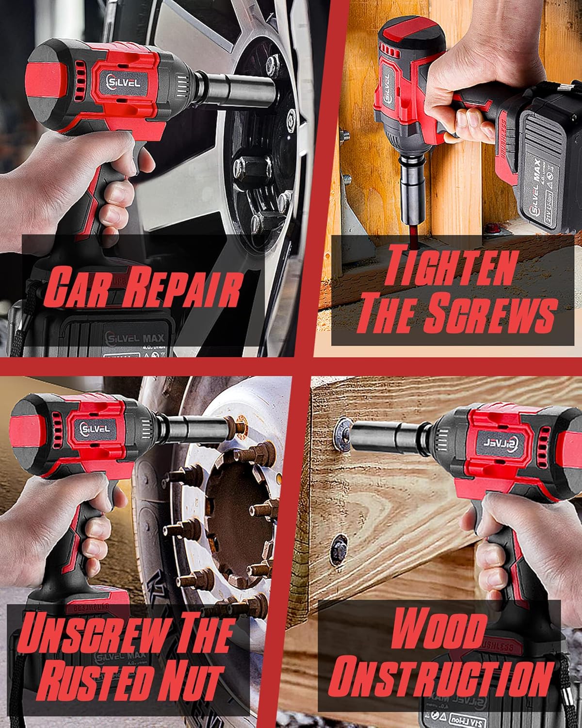 21V Cordless 1/2 inch Brushless Impact Wrench with 4.0Ah Li-ion Battery F112965