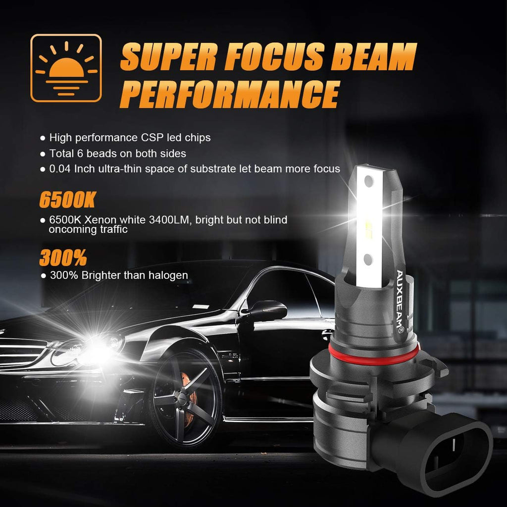 9005 H11 Combo LED Bulbs, 6500K Cool White, Pack of 4 V640
