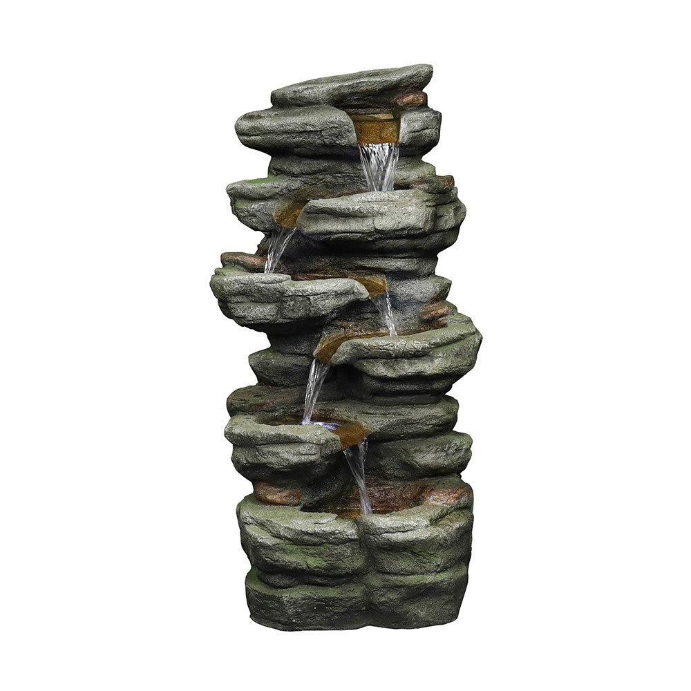 5-Tier Rock Water Fountain with LED T142