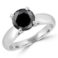 Black Diamond Engagement Ring in 14K White Gold P673
