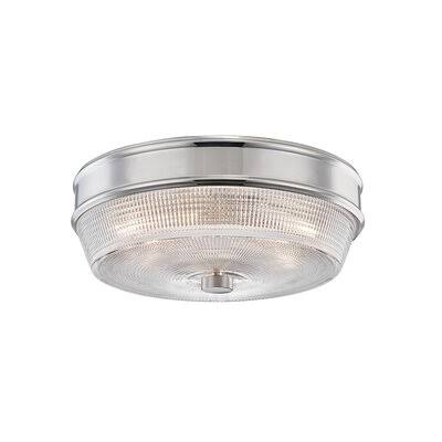Polished Nickel 2-Light Flush Mount Lighting J5375
