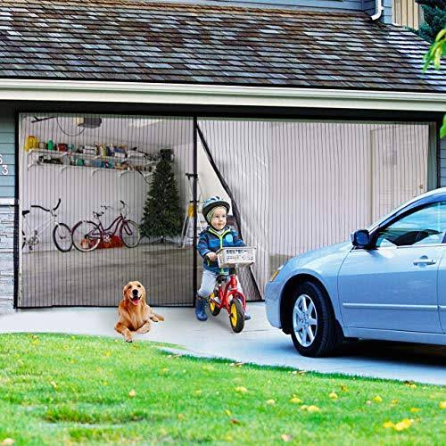 Magnetic Garage Door Screen 9x7ft with Heavy Duty Mesh Curtain I14766