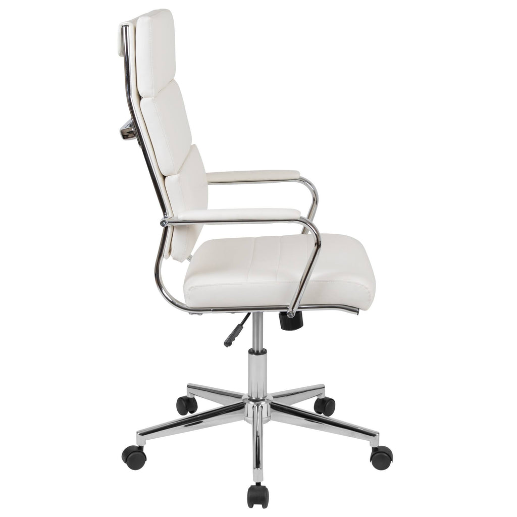 White LeatherSoft High Back Executive Swivel Office Chair P504