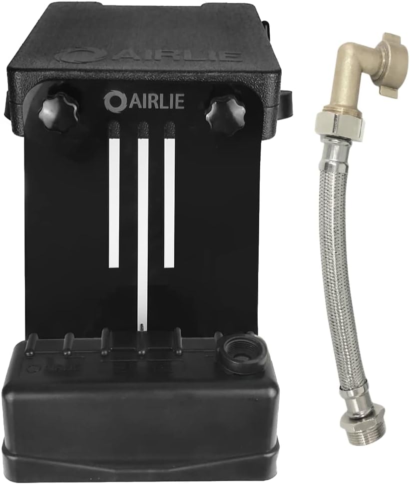 Black Pool Water Leveler with Stainless Steel Hose and Brass Connector J11035
