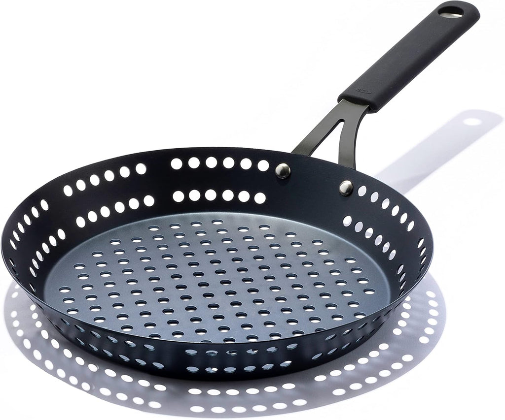 Black 12 Carbon Steel Frying Pan with Silicone Sleeve I2985
