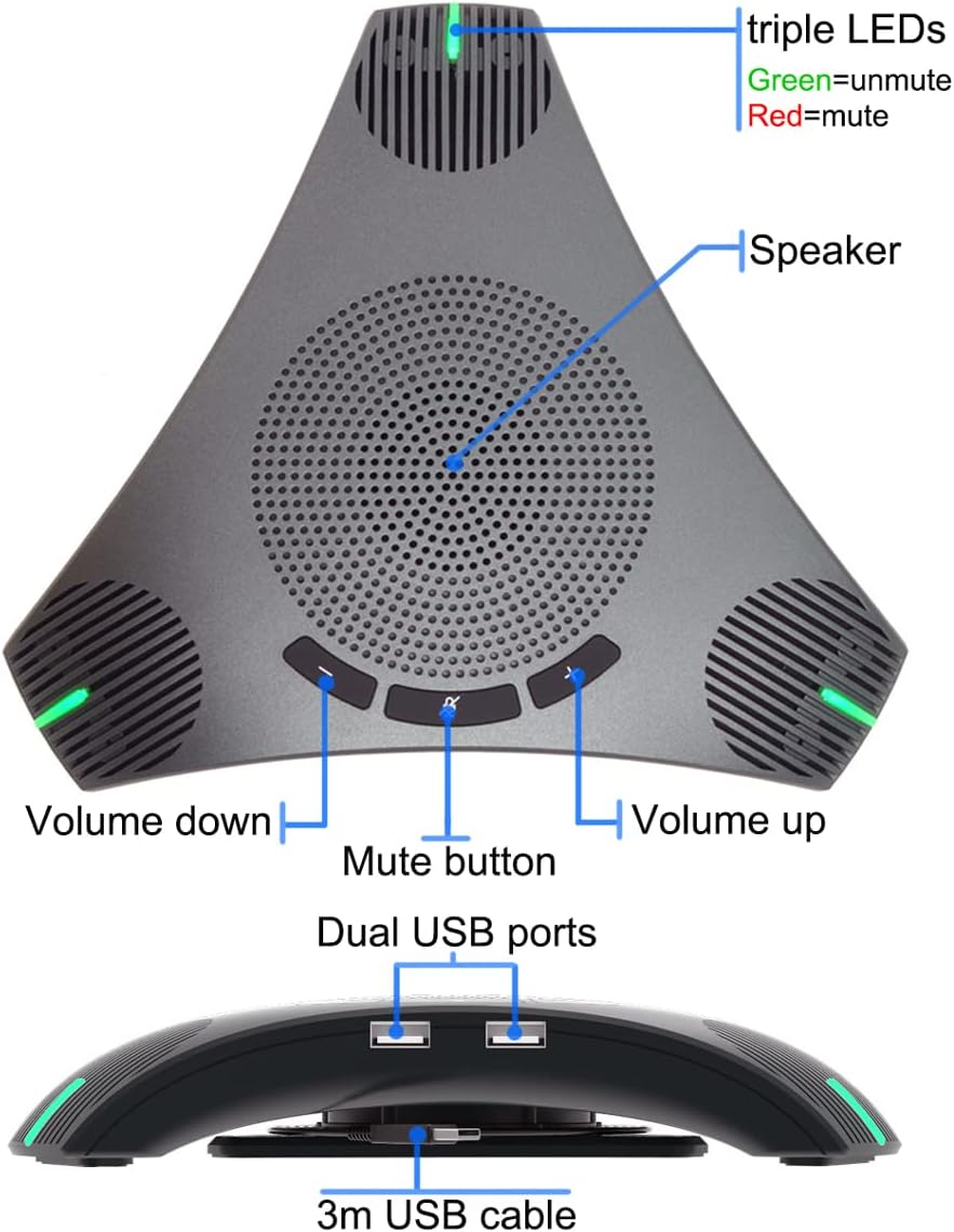 USB Speakerphone with DSP Noise Reduction and Echo Cancellation O5786