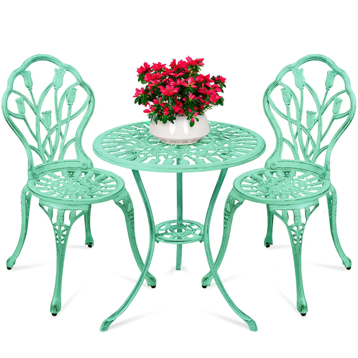 3-Piece Cast Aluminum Patio Bistro Furniture Set A75575