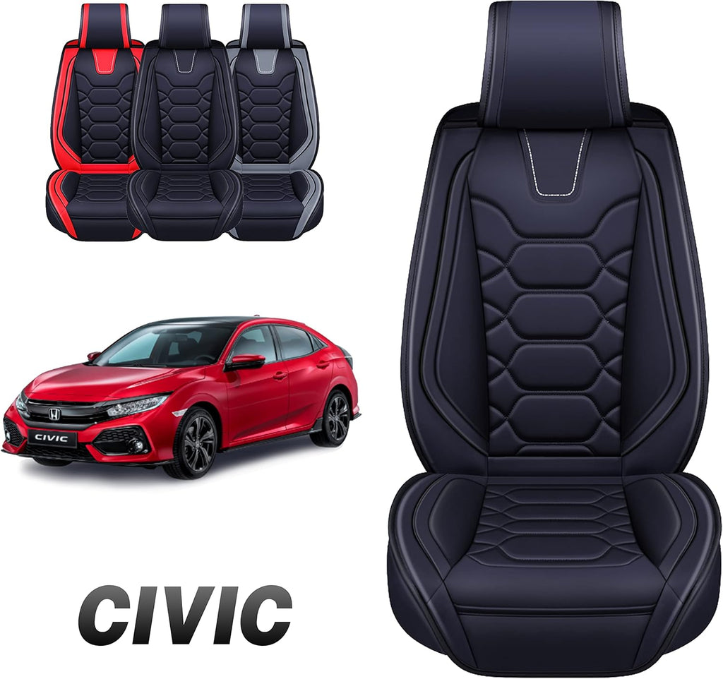 Black Leather Seat Covers Full Set B299844