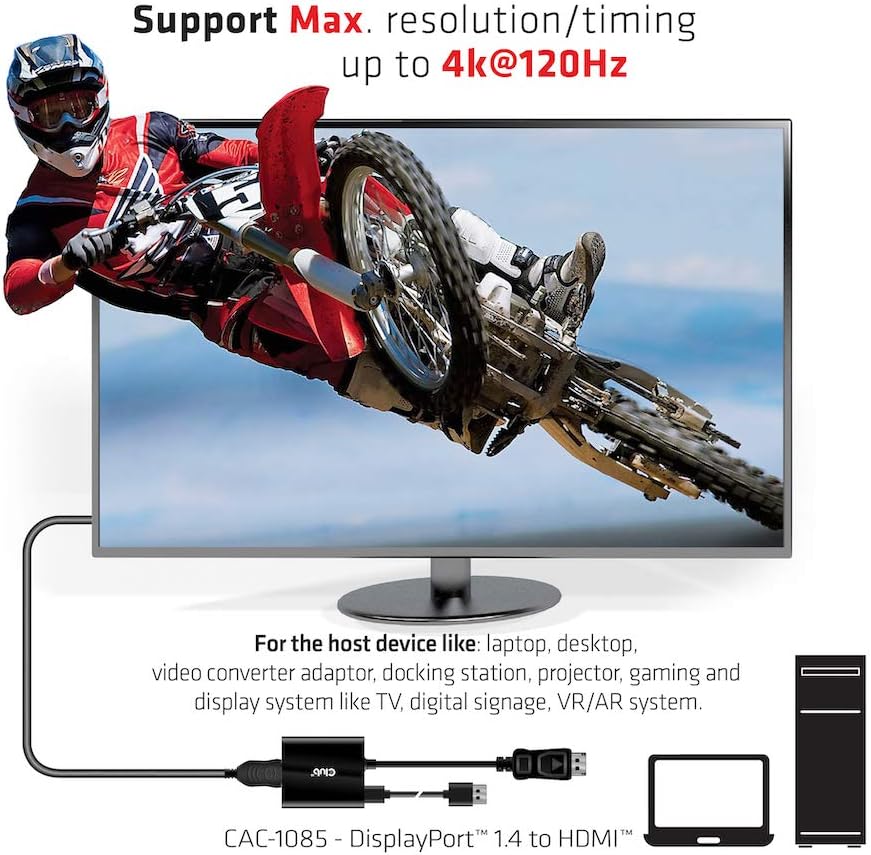 DisplayPort 1.4 to HDMI 4K 120Hz HDR Active Adapter I966535