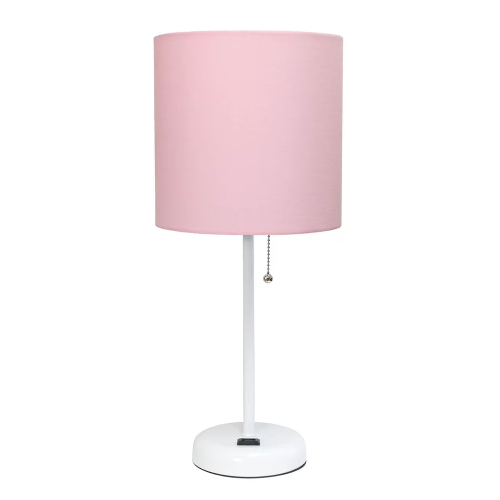 Pink Stick Lamp with Fabric Shade S426