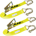 4 Inch x 27 Foot 2 Pack Ratchet Strap with Chain Anchors L5706