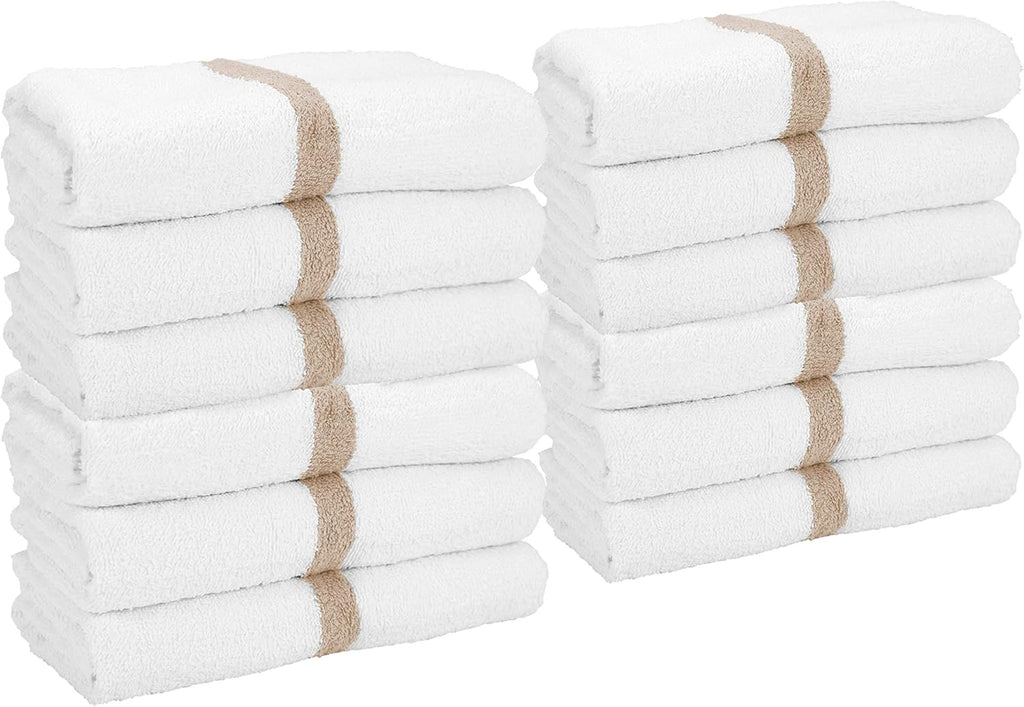 Pink Center Stripe Bath Towels, 22x44, 60 Bulk Case Pack O50563