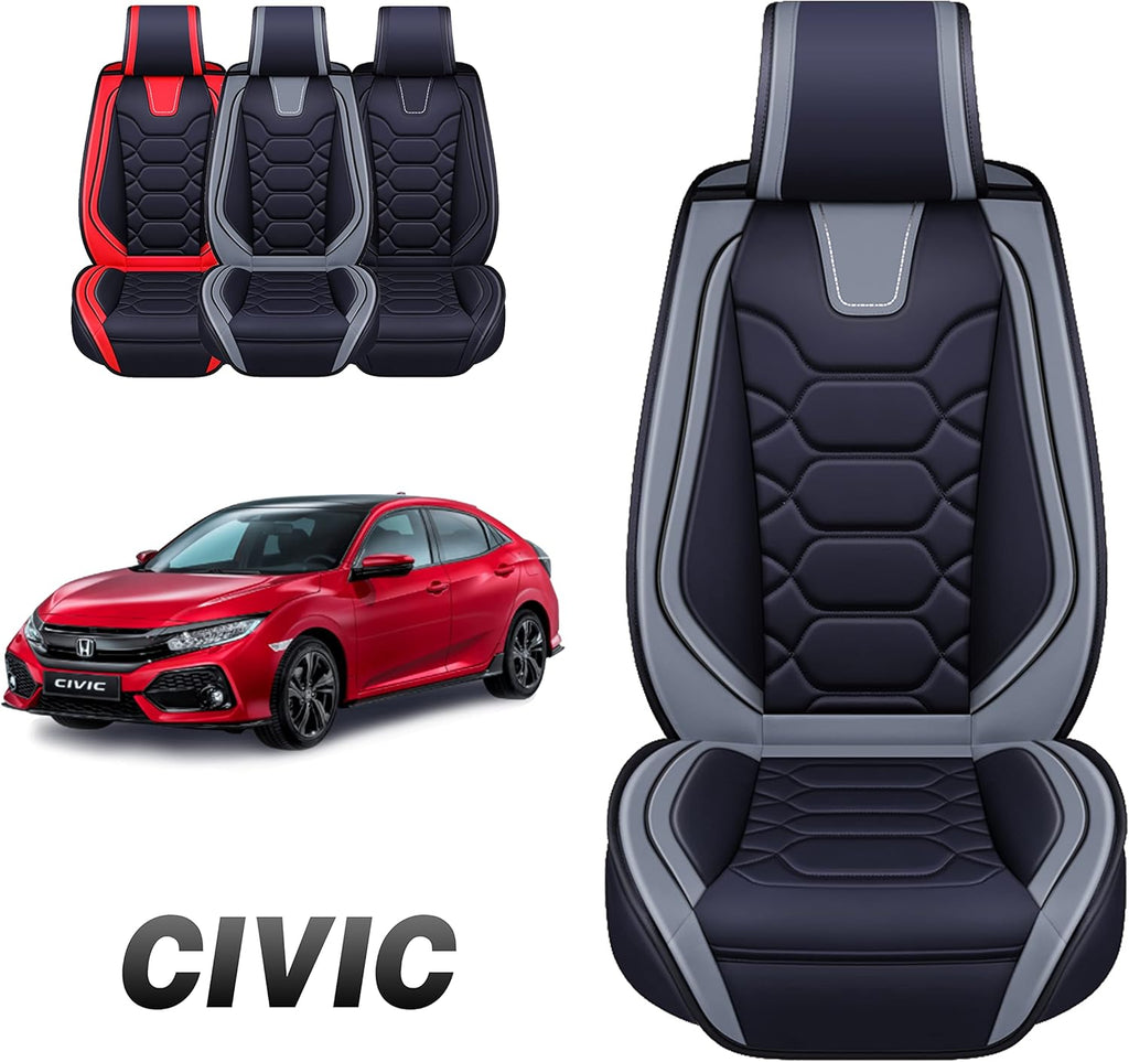 Black Leather Seat Covers Full Set B299844